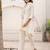 White printed pure cotton kurta trouser set