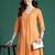Orange embroidered pure cotton kurta trouser set