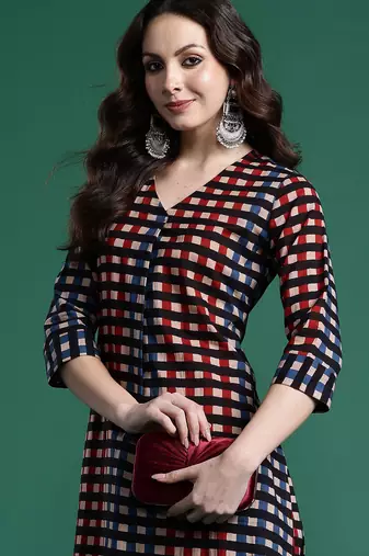 Multicolor printed pure cotton kurta trouser set