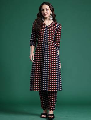 Multicolor printed pure cotton kurta trouser set 4