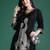 Black embroidered viscose rayon kurta trouser set