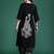 Black embroidered viscose rayon kurta trouser set