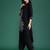 Black embroidered viscose rayon kurta trouser set