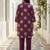 Wine printed pure cotton kurta trouser set