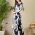 White printed pure cotton kurta trouser set