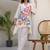 Off white printed pure cotton kurta trouser set