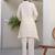 Off white printed pure cotton kurta trouser set
