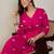 Pink embroidered silk kurta trouser set
