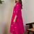 Pink embroidered silk kurta trouser set