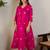 Pink embroidered silk kurta trouser set