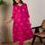Pink embroidered silk kurta trouser set