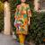 Mustard printed pure cotton kurta trouser set