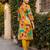 Mustard printed pure cotton kurta trouser set