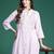 Lavender embroidered pure cotton kurta trouser set