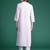 Lavender embroidered pure cotton kurta trouser set