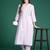 Lavender embroidered pure cotton kurta trouser set