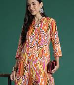 Multicolor printed pure cotton kurta trouser set