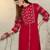 Pink embroidered pure cotton kurta trouser set