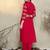 Pink embroidered pure cotton kurta trouser set
