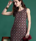 Black printed pure cotton kurta trouser set