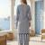 Blue printed pure cotton kurta trouser set