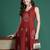 Maroon embroidered pure cotton kurta trouser set