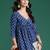 Blue printed pure cotton kurta trouser set