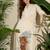 Off white embroidered pure cotton kurta trouser set