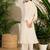 Off white embroidered pure cotton kurta trouser set