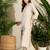 Off white embroidered pure cotton kurta trouser set