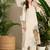 Off white embroidered pure cotton kurta trouser set