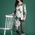 Green printed viscose rayon kurta trouser set