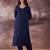 Navy blue printed pure cotton kurta trouser set