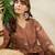 Brown embroidered silk kurta trouser set