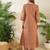 Brown embroidered silk kurta trouser set