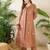 Brown embroidered silk kurta trouser set