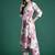 White printed pure cotton kurta trouser set