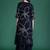 Blue embroidered viscose rayon kurta trouser set