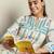 Off white embroidered pure cotton kurta trouser set