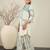Off white embroidered pure cotton kurta trouser set