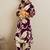 Burgundy printed viscose rayon kurta trouser set