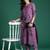 Burgundy embroidered pure cotton kurta trouser set