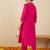 Pink embroidered silk kurta trouser set