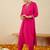 Pink embroidered silk kurta trouser set