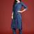 Blue printed pure cotton kurta trouser set