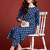 Blue printed pure cotton kurta trouser set