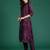 Burgundy embroidered pure cotton kurta trouser set