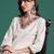 Off white embroidered pure cotton kurta trouser set