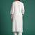 Off white embroidered pure cotton kurta trouser set