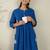 Blue embroidered pure cotton kurta trouser set